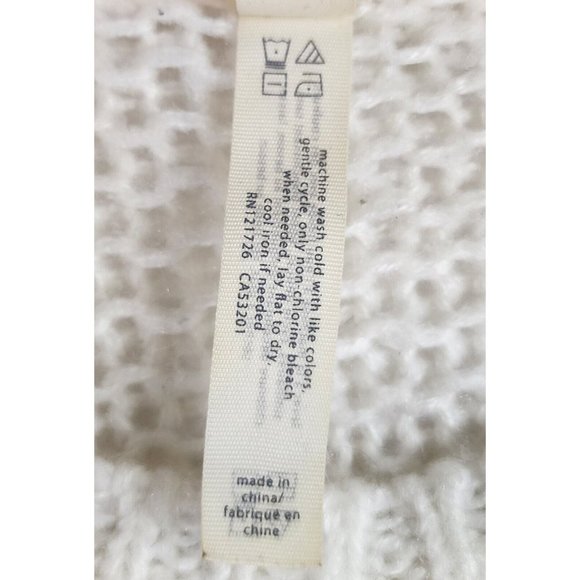 Aeropostale Sweater Womens Small Gray White Striped Casual Preppy Open Knit Top - Picture 10 of 10